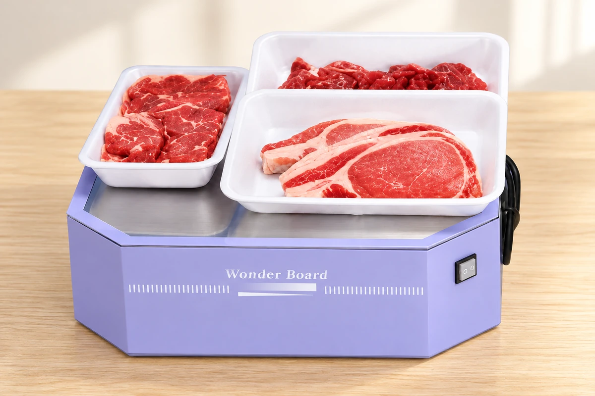 ワンダーボードに食品をのせた使用例